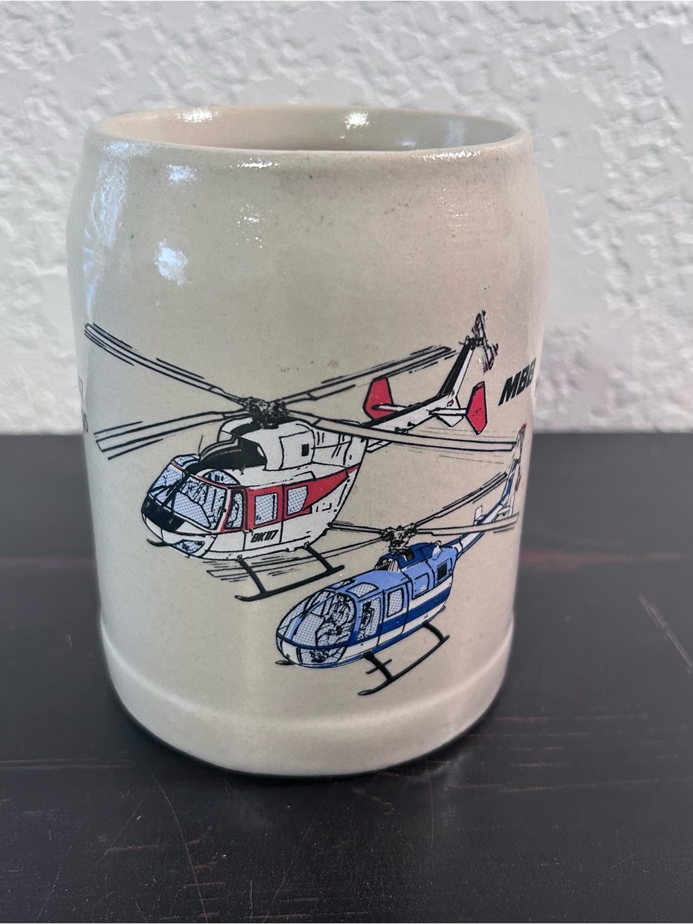 VTG MBB Helicopter BK 117 BO 105 Coffee Ceramic Mug Germany Aircraft Aviation
